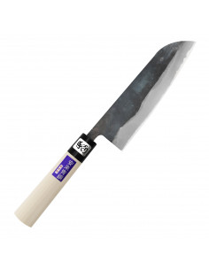 Kanetsune Aogami2 Kurouchi Nóż Santoku 16,5 cm