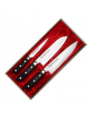 SATAKE Cutlery Mfg Daichi Japoński Zestaw 3 noży w pudełku HG8556W