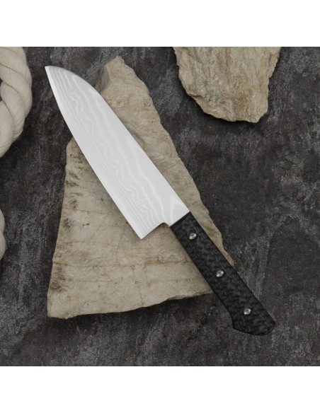 TOJIRO Gai Damascus Japoński Nóż Santoku VG-10 17 cm F-1351