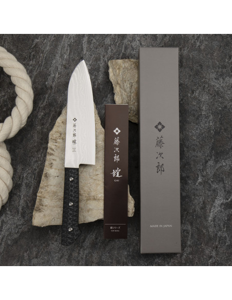 TOJIRO Gai Damascus Japoński Nóż Santoku VG-10 17 cm F-1351