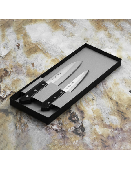 Tojiro Basic VG-10 Zestaw Nóż Santoku 16,5 cm + uniwersalny 13,5 cm