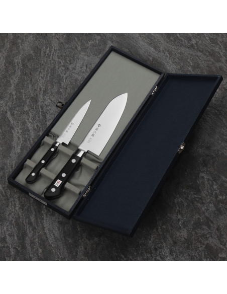 TOJIRO DP3 Zestaw Santoku 17 cm + Uniwersalny 12