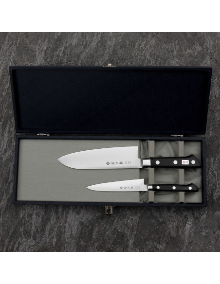 TOJIRO DP3 Zestaw Santoku 17 cm + Uniwersalny 12