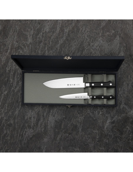 Tojiro DP37 Nóż Santoku 17 cm + Uniwersalny 12 cm