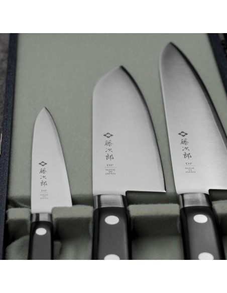Tojiro DP3 Zestaw Nóż Szefa kuchni 21 cm + Santoku 17 cm + Uniwersalny 12 cm