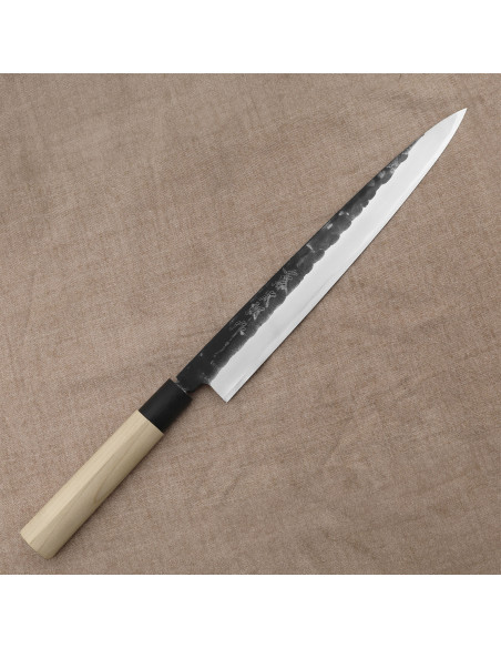 Tojiro Black Hammered Shirogami2 Nóż Yanagiba 27 cm