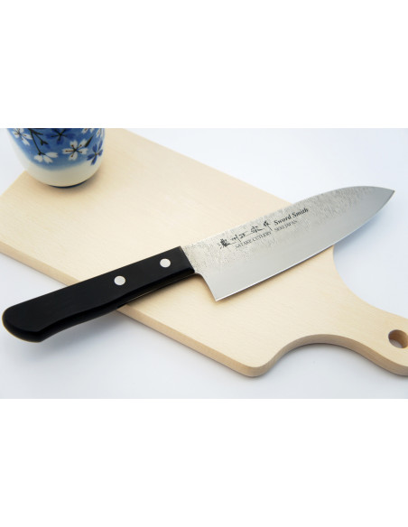 SATAKE Nashiji Black Pakka Japoński Nóż Santoku 17cm 801-713