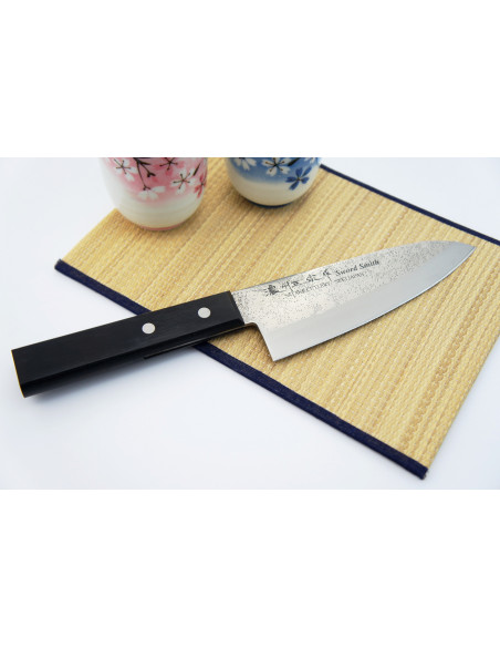 SATAKE Nashiji Black Pakka Nóż Deba 15,5 cm JAPAN