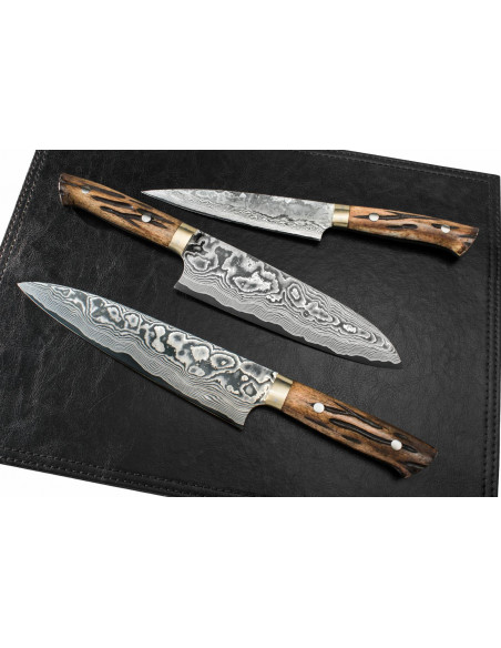 Takeshi Saji YBB Ręcznie kuty nóż Santoku 18cm VG-10