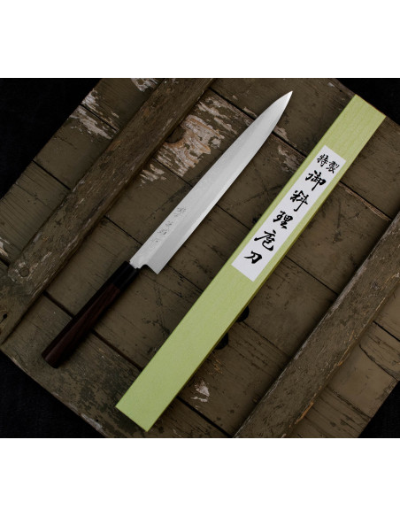 Hideo Kitaoka Nóż Shirogami Satin Yanagi 27 cm