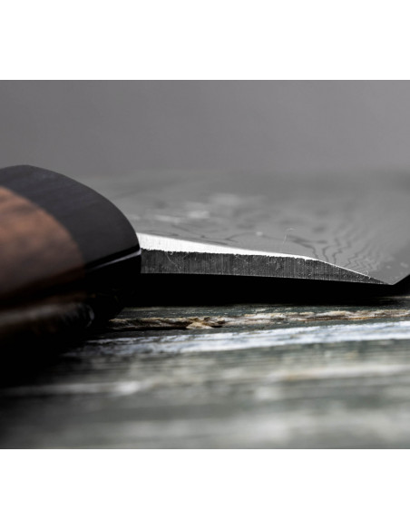 Hideo Kitaoka Nóż Shirogami Satin Deba 18 cm