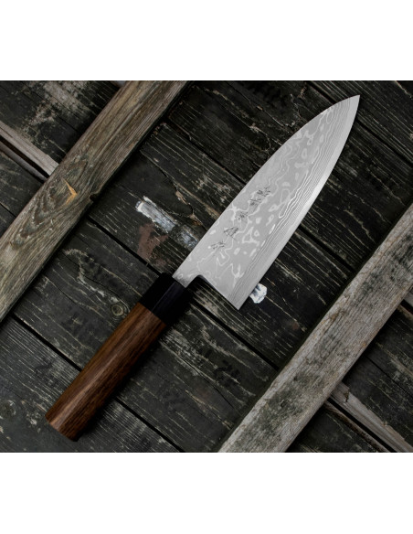 Hideo Kitaoka Nóż Shirogami Satin Deba 18 cm