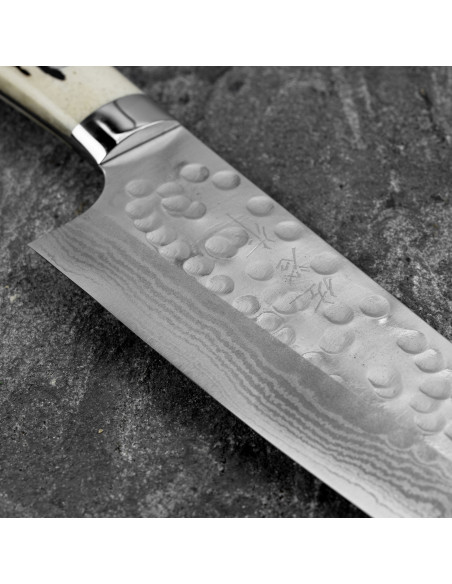 Takeshi Saji SRS-13 Jeleni róg Ręcznie kuty nóż Santoku 18 cm