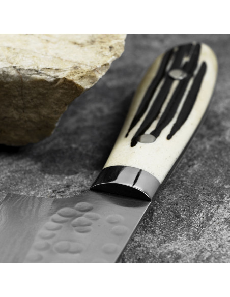 Takeshi Saji SRS-13 Jeleni róg Ręcznie kuty nóż Santoku 18 cm