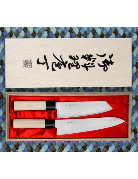 SATAKE Megumi Japoński Zestaw Nóży: Bunka + Szefa HG8167W