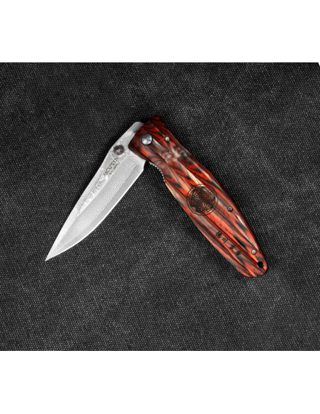 Mcusta Sengoku Red Pakka Damascus VG-10 8,6 cm
