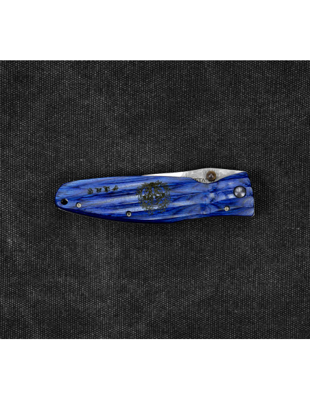 Mcusta Sengoku Blue Pakka Damascus VG-10 8,6 cm