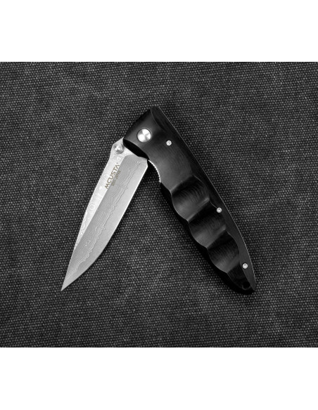 MCUSTA Classic Wave Black Pakka Damascus 8,5 cm