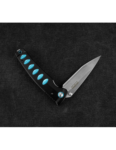 MCUSTA Katana Nóż Składany Czarne Aluminium 8 cm