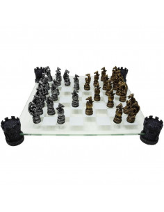 Szachy Smocze Fantasy – szklana szachownica 42x42 cm – MC-6069