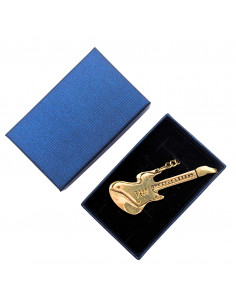 Mosiężny Brelok do Kluczy Gitara w Eleganckim Pudełku – Prezent dla Gitarzysty - KRT21A