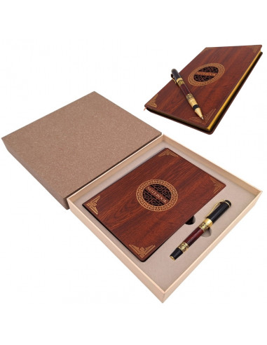 Ekskluzywny Zestaw Prezentowy Premium Notes Notatnik A5 Drewniany + Długopis – EE2