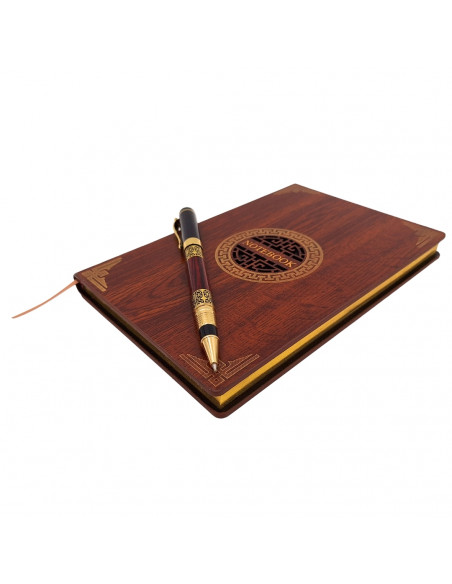 Ekskluzywny Zestaw Prezentowy Premium Notes Notatnik A5 Drewniany + Długopis – EE2