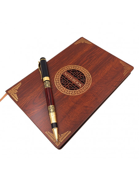 Ekskluzywny Zestaw Prezentowy Premium Notes Notatnik A5 Drewniany + Długopis – EE2