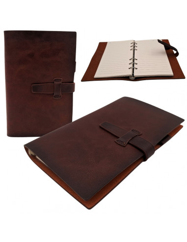 Elegancki Notes Skórzany A6 Retro Vintage z Zamknięciem – Pamiętnik – EE3