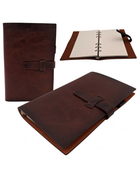 Elegancki Notes Skórzany A6 Retro Vintage z Zamknięciem – Pamiętnik – EE3
