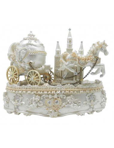 Pozytywka Bryczka Ślubna Dekoracja Prezent dla Nowożeńców – 14279