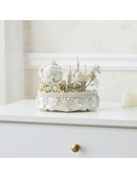 Pozytywka Bryczka Ślubna Dekoracja Prezent dla Nowożeńców – 14279