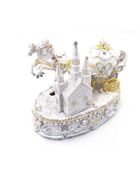 Pozytywka Bryczka Ślubna Dekoracja Prezent dla Nowożeńców – 14279