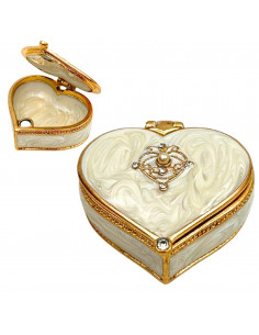 Ekskluzywne Szkatułka Pudełeczko na Biżuterię Serce z Kryształkami - B0767-06WH