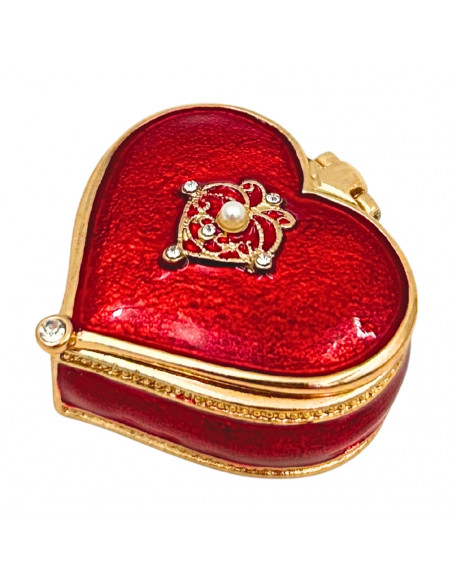Ekskluzywne Szkatułka Pudełeczko na Biżuterię - Serce z Kryształkami - B0767-06RD