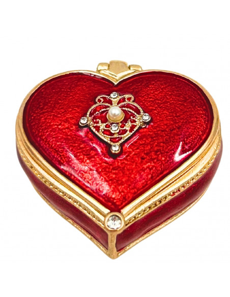 Ekskluzywne Szkatułka Pudełeczko na Biżuterię - Serce z Kryształkami - B0767-06RD