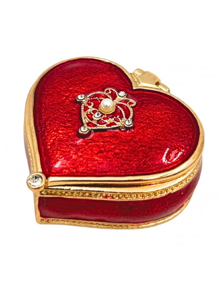 Ekskluzywne Szkatułka Pudełeczko na Biżuterię - Serce z Kryształkami - B0767-06RD