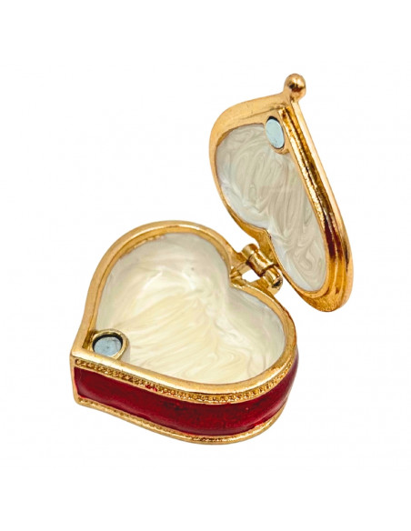 Ekskluzywne Szkatułka Pudełeczko na Biżuterię - Serce z Kryształkami - B0767-06RD