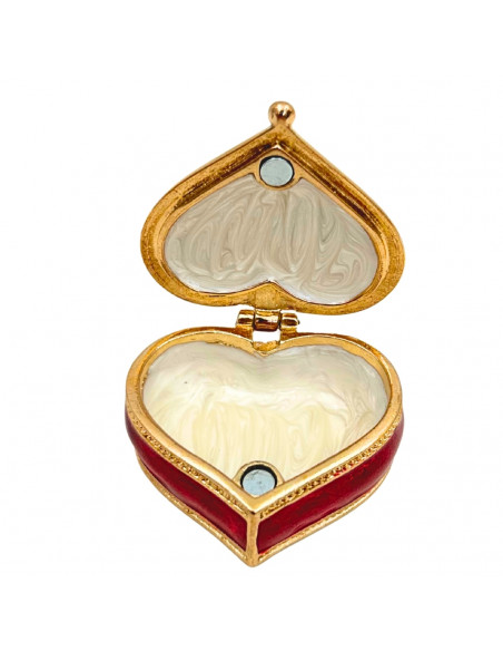 Ekskluzywne Szkatułka Pudełeczko na Biżuterię - Serce z Kryształkami - B0767-06RD