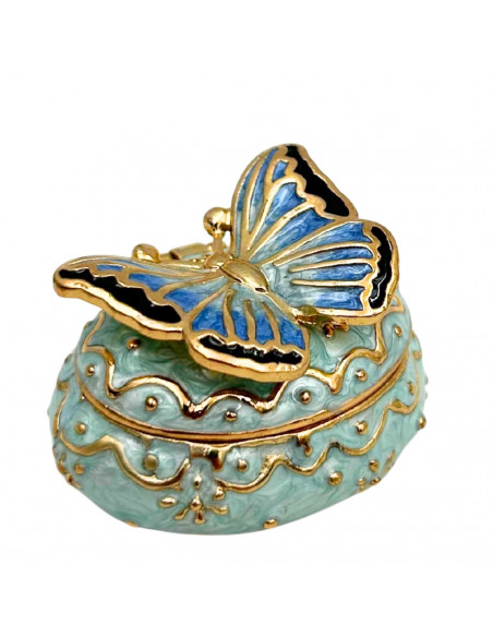 Ekskluzywne Pudełko na Biżuterię Szkatułka - Motylek z Kryształkami - B0782-00BL