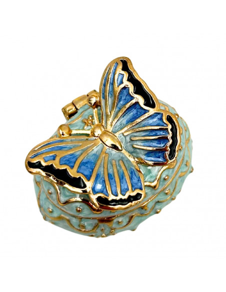 Ekskluzywne Pudełko na Biżuterię Szkatułka - Motylek z Kryształkami - B0782-00BL