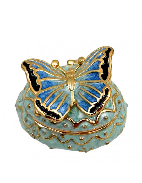 Ekskluzywne Pudełko na Biżuterię Szkatułka - Motylek z Kryształkami - B0782-00BL