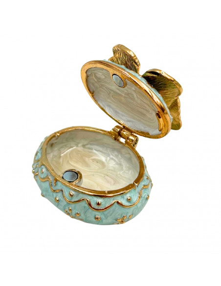 Ekskluzywne Pudełko na Biżuterię Szkatułka - Motylek z Kryształkami - B0782-00BL