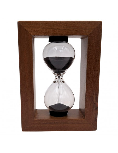 Klepsydra Piaskowa 3 Minuty w Drewnianej Ramie - Elegancka Dekoracja – M123