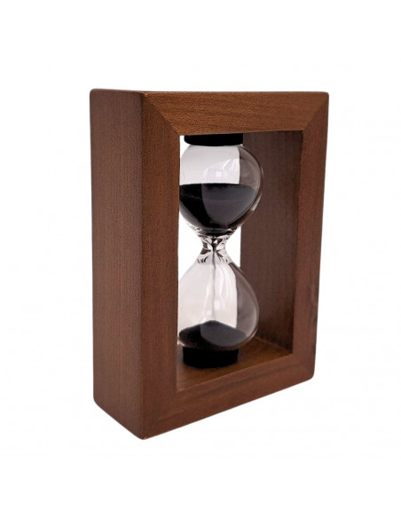 Klepsydra Piaskowa 3 Minuty w Drewnianej Ramie - Elegancka Dekoracja – M123