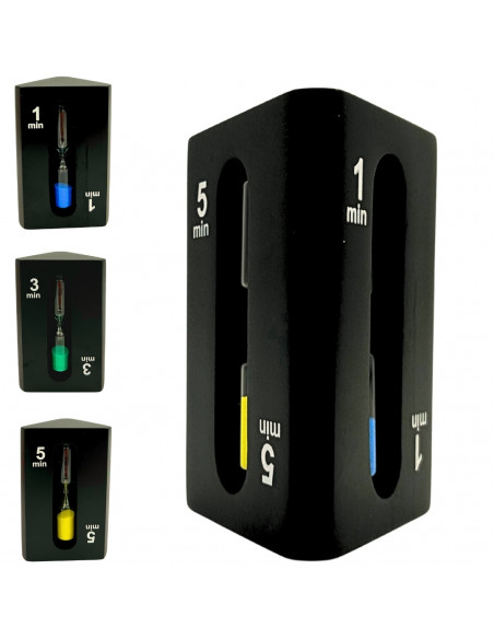 Klepsydra 1-3-5 minut trójstronna czarna - STW6