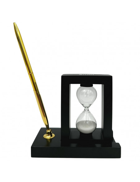 Dekoracyjny Zestaw na Biurko z Klepsydrą 3 minuty i Stojakiem na Długopis – 121W