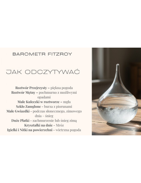 Barometr Burzowy Fitzroya - Kropla Storm Glass - BAG1