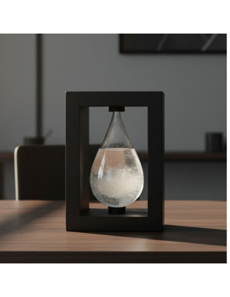 Barometr Burzowy Fitzroya w Oprawie Drewnianej - Kropla Storm Glass – BAW1