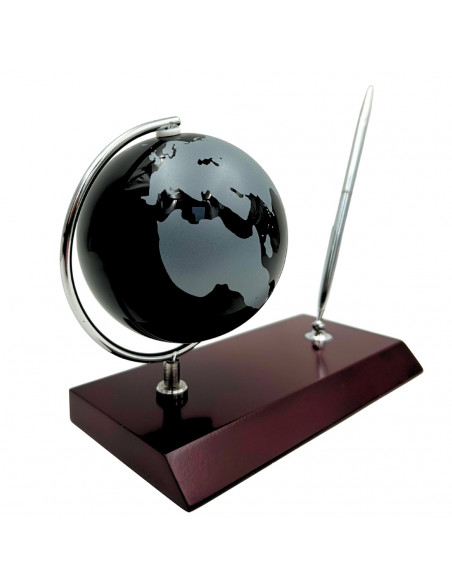 Elegancki Zestaw Dekoracyjny na Biurko Globus Stojak na Długopis - Prezent dla Szefa – WBK